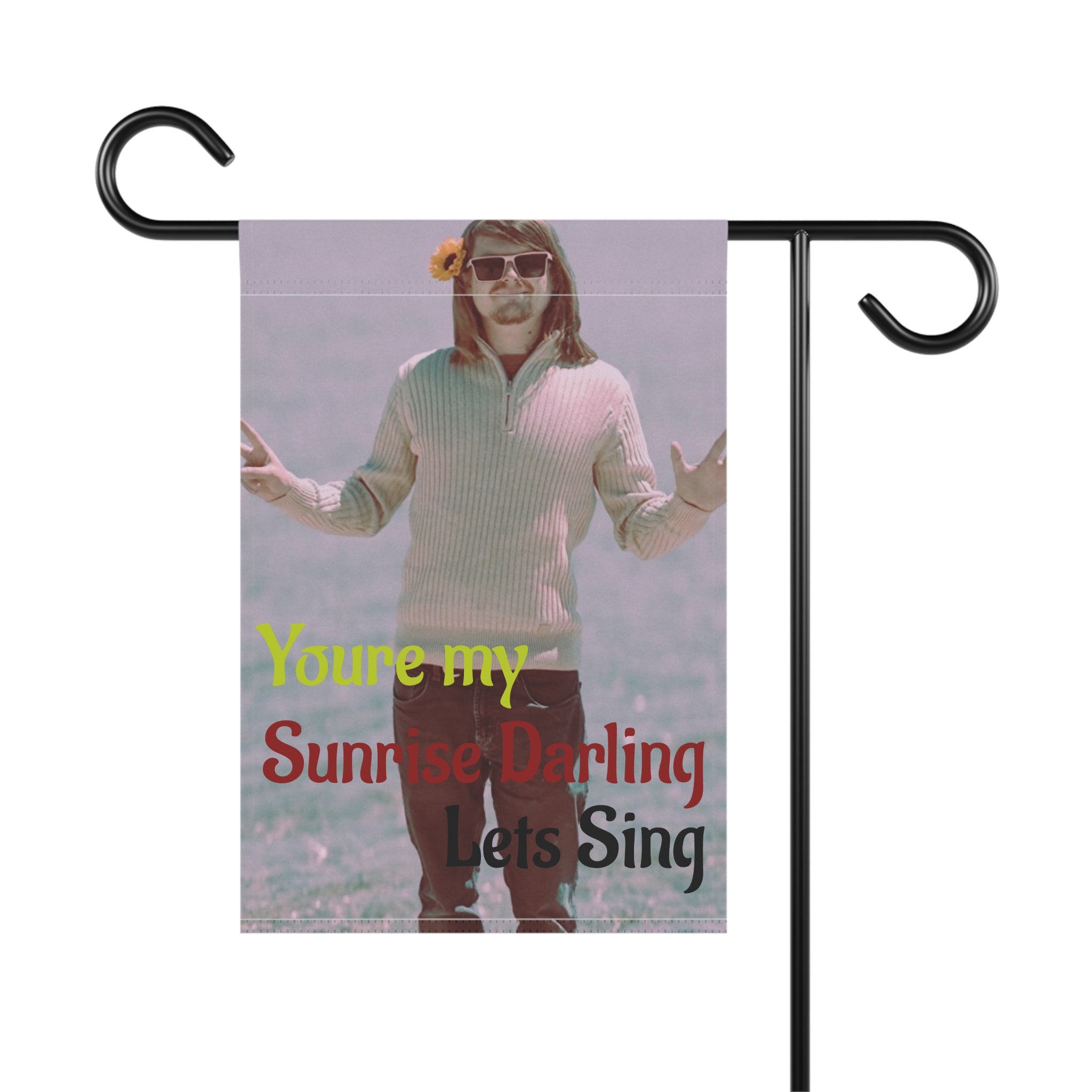 Vintage Sunrise Darling Garden Flag – 'You're My Sunrise Darling, Let's Sing' Decorative Yard Banner