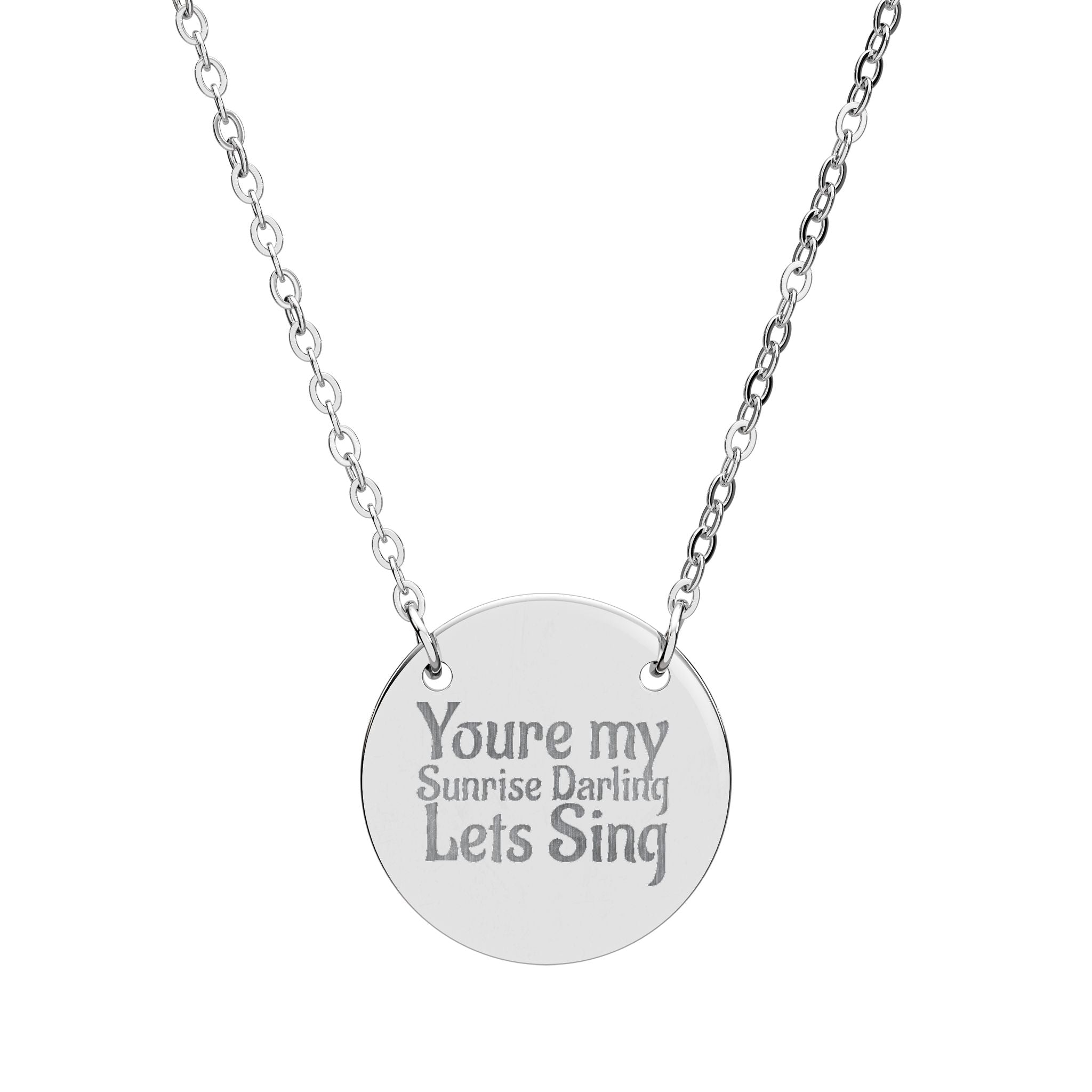 Engraved Circle Necklace 'Sunrise Darling'