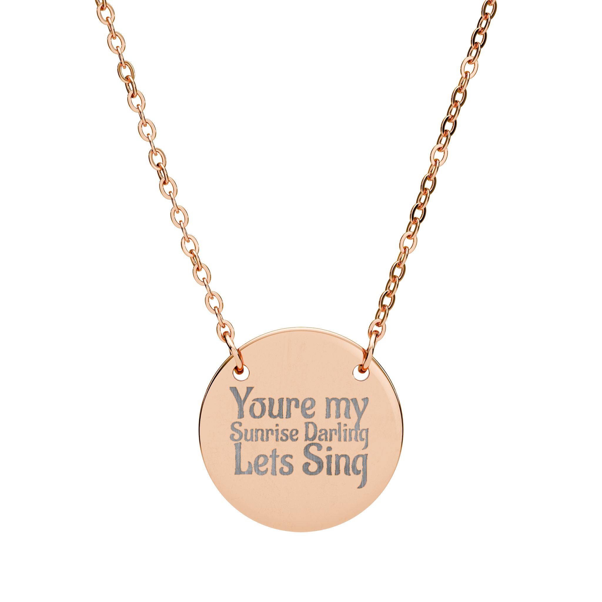 Engraved Circle Necklace 'Sunrise Darling'